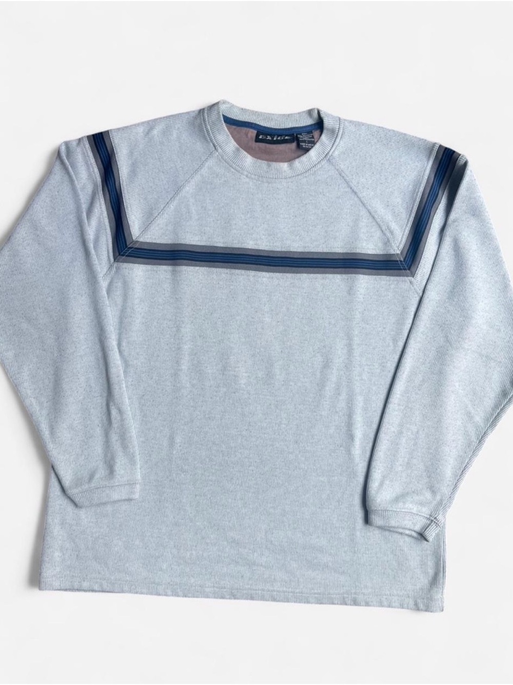 Y2k Vintage OXIDE Grey Ribbed Thick Grandpa-core Grunge Crewneck Sweater Sz L